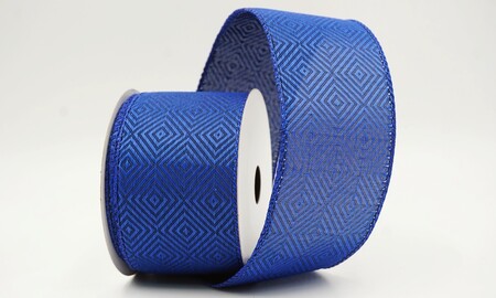 Blauw geometrisch ruitpatroon tweed draadlint_KW0477GC-4-151